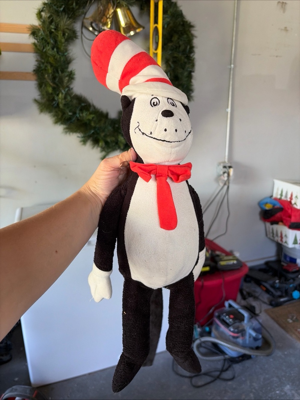 Vintage Style Cat in the Hat Plush - Red & White Hat
